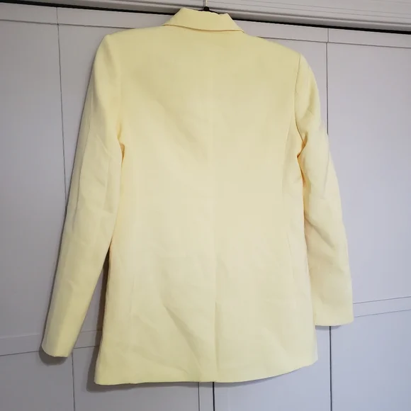 NWT Endless Rose Single Breasted Blazer Lemon Butter Yellow XS - Picture 7 of 9